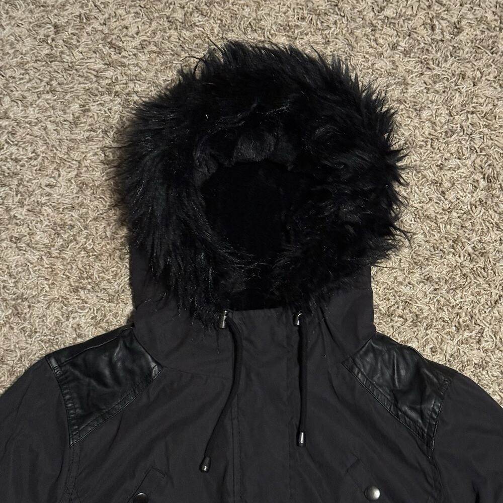 Torrid Womens Black Wind & Water Resistant Faux Fur Hooded Jacket Plus Size 2 - Picture 7 of 16